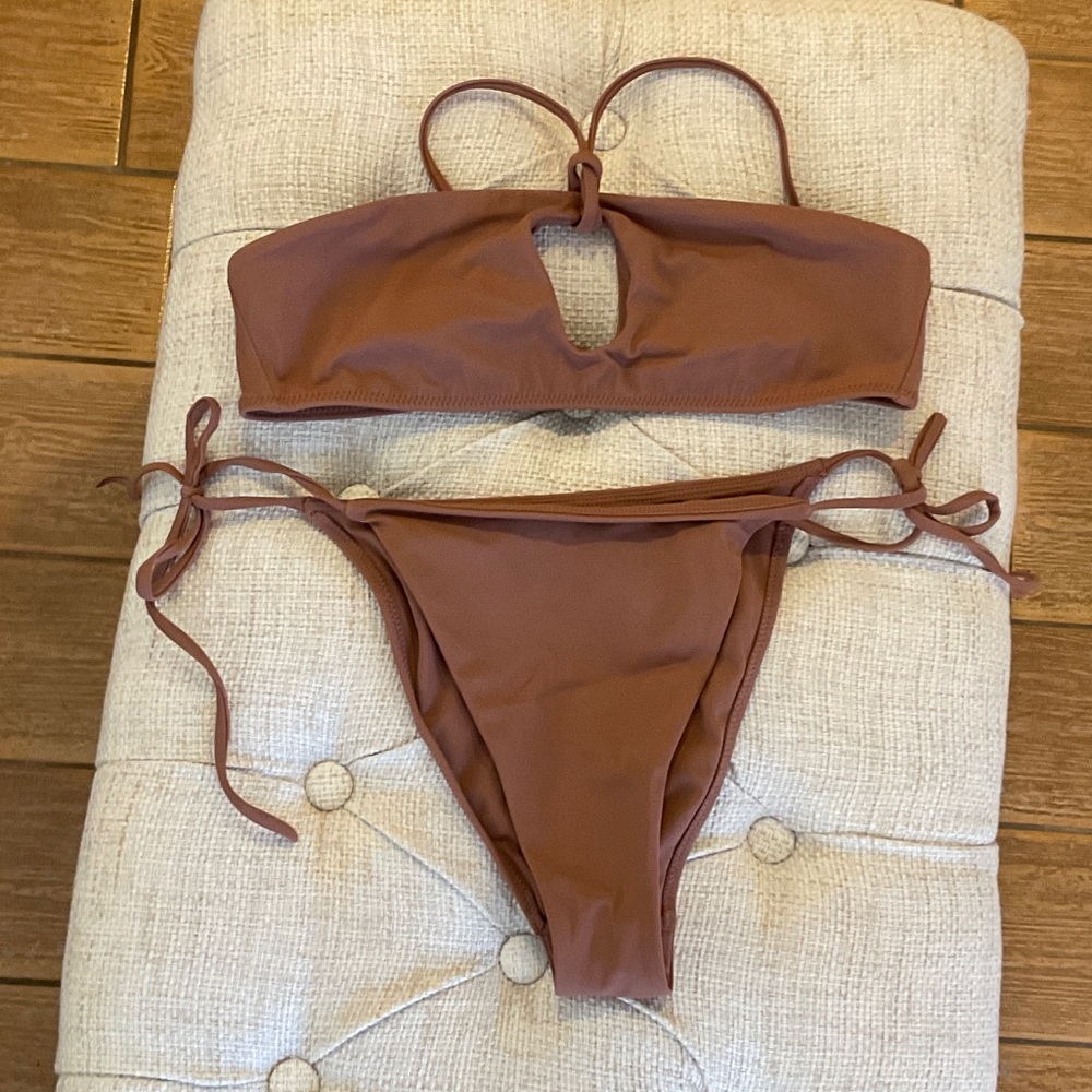 PacSun Tan Bikini with Keyhole Bandeau